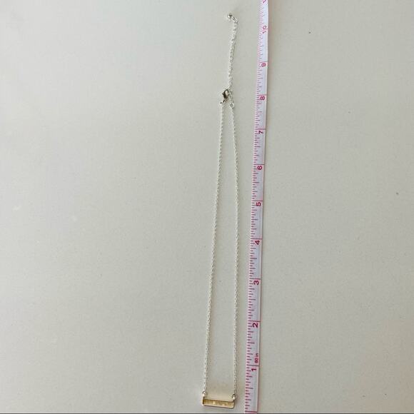NORDSTROM REVOLVE Silver Chain Sparkle Bar Charm Choker Layer Necklace Jewelry - Picture 5 of 6